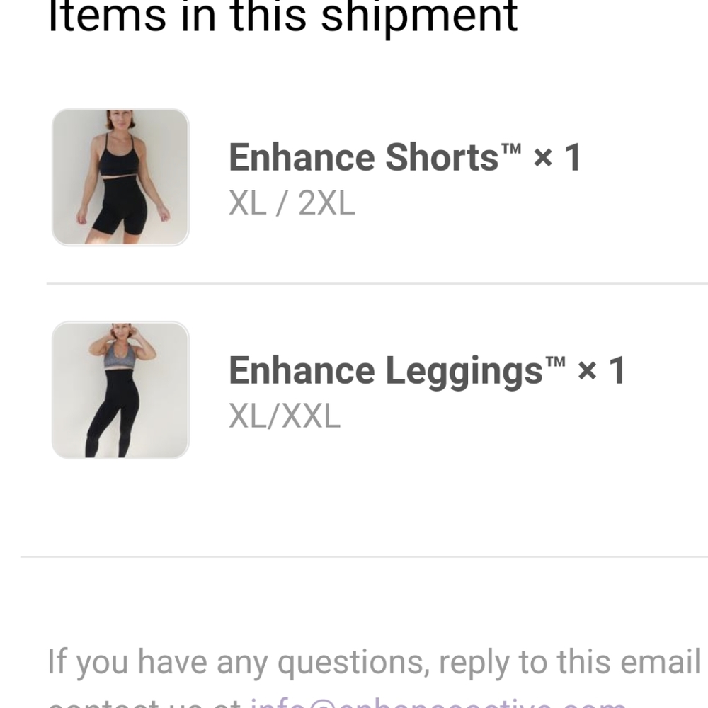 Enhance Active leggings and shorts